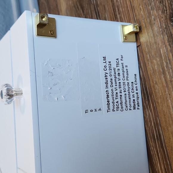 NWT Wooden White Makeup Organizer 2 Drawers 4 Compartments - Picture 14 of 15